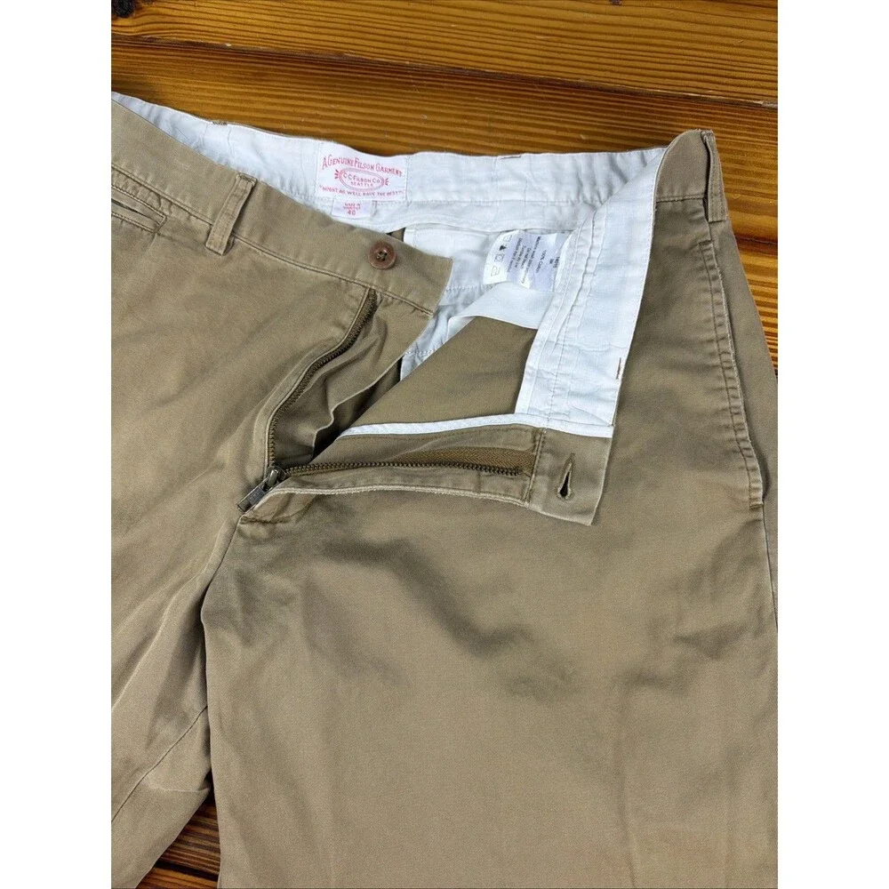 Vintage CC Filson Dress Pants Men 38x29 Beige Flat Front Business Casual